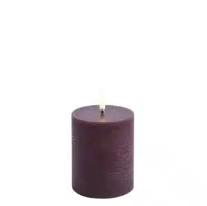 LED pillar candle Rustic 7,8x10cm - Plum