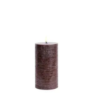 LED pillar candle Rustic - 7,8x15 cm Brown