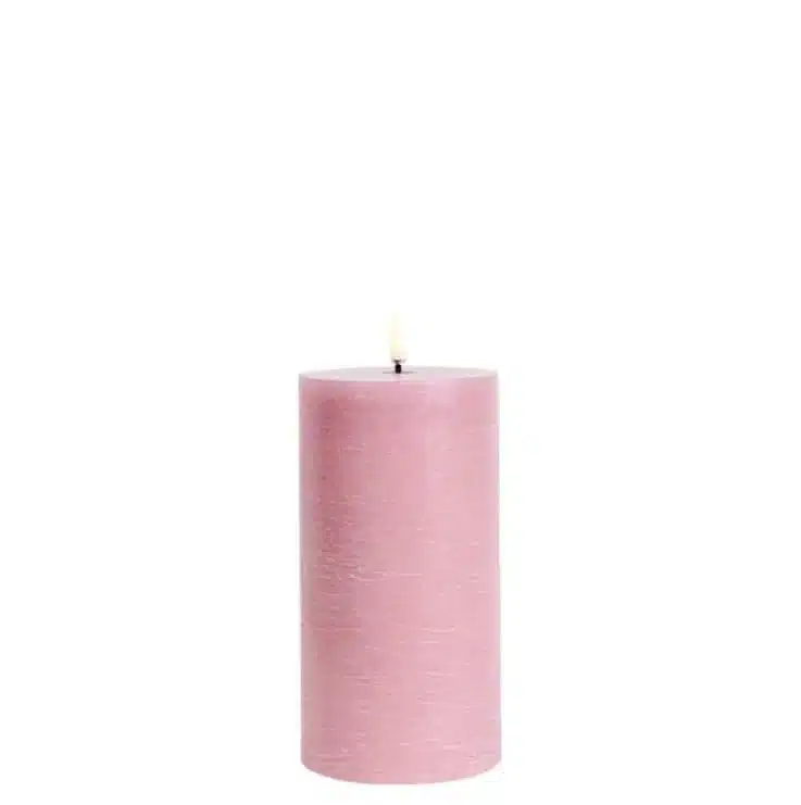 LED pillar candle Rustic - 7,8x15 cm Dusty Rose