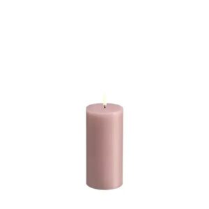 LED pillar candle Rustic - 7,8x15 cm Rose Powder