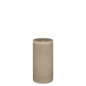LED pillar candle Rustic - 7,8x15 cm Sandstone