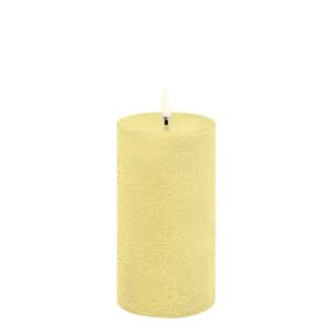 LED pillar candle Rustic - 7,8x15 cm Wheat Yellow