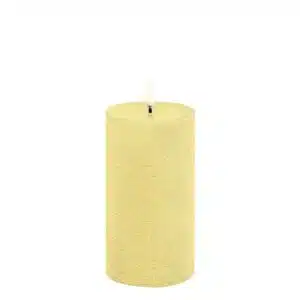 LED pillar candle Rustic - 7,8x15 cm Wheat Yellow
