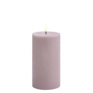 LED pillar candle Rustic 7,8x15cm - Light lavender