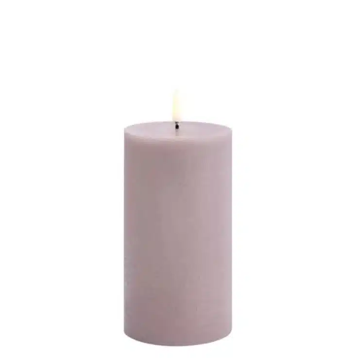 LED pillar candle Rustic 7,8x15cm - Light lavender