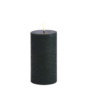 LED pillar candle Rustic 7,8x15cm - Pine green