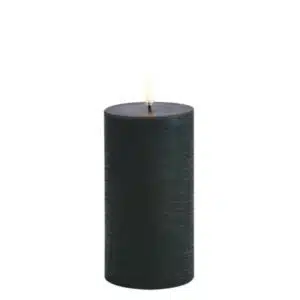 LED pillar candle Rustic 7,8x15cm - Pine green