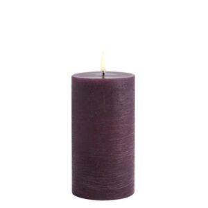LED pillar candle Rustic 7,8x15cm - Plum