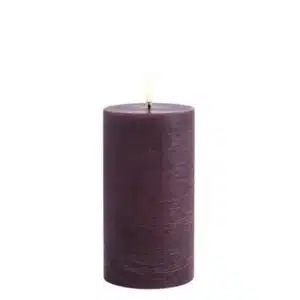 LED pillar candle Rustic 7,8x15cm - Plum