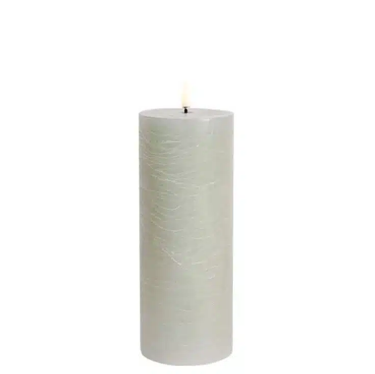 LED pillar candle Rustic - 7,8x20 cm Dusty Green