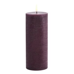 LED pillar candle Rustic - 7,8x20 cm Plum