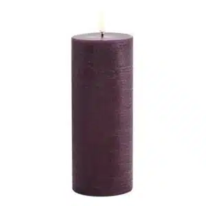 LED pillar candle Rustic - 7,8x20 cm Plum