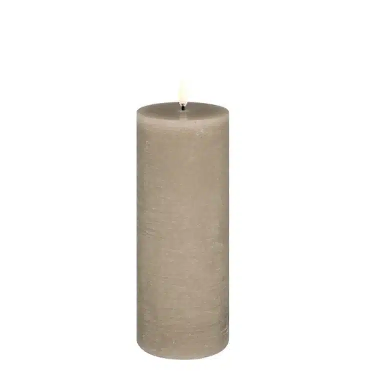 LED pillar candle Rustic - 7,8x20 cm Sandstone