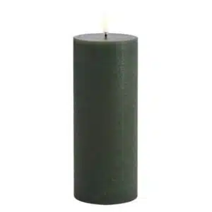 LED pillar candle Rustic 7,8x20cm - Olive green