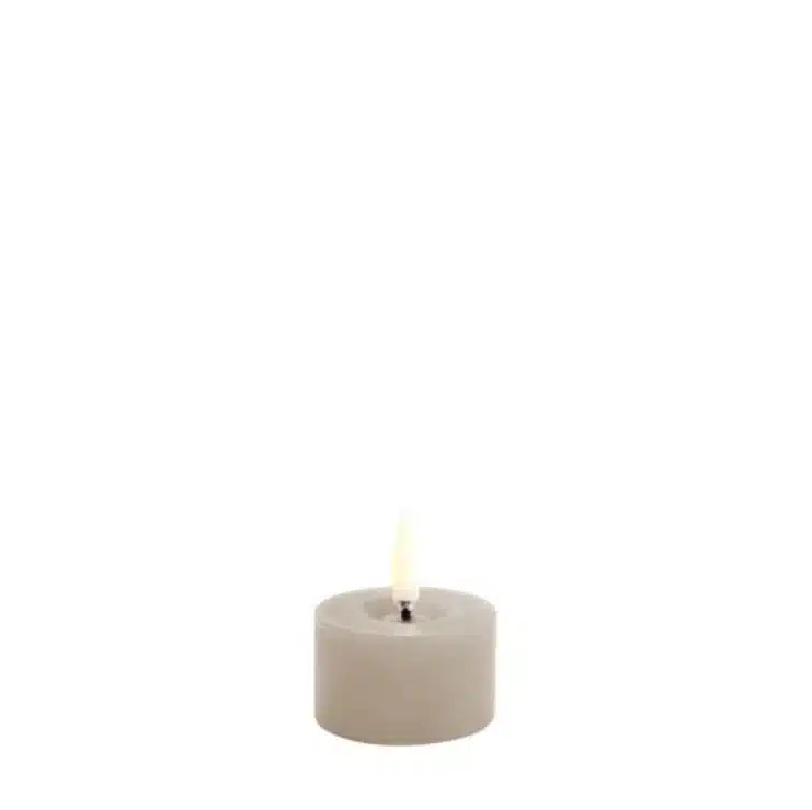 LED pillar melted candle Smooth 5x2,8cm - Sandstone