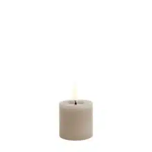 LED pillar melted candle Smooth 5x4,5cm - Sandstone