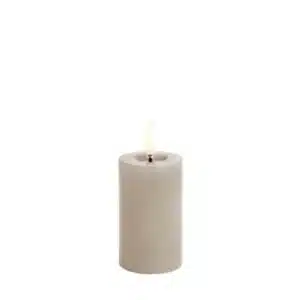 LED pillar melted candle Smooth 5x7,5cm - Sandstone