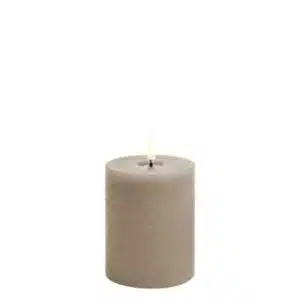 LED pillar melted candle Smooth 7,8x10cm - Sandstone