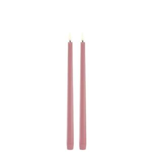 LED slim taper candle, Dusty rose, Smooth - 2,3x32 cm