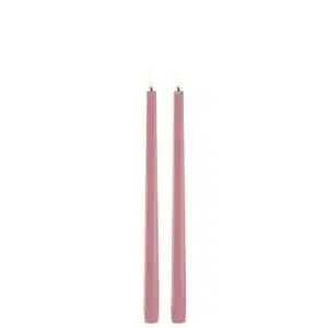 LED slim taper candle, Dusty rose, Smooth - 2,3x32 cm