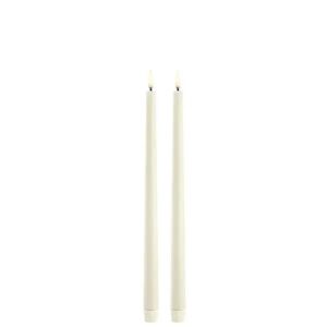 LED slim taper candle, Ivory, Smooth, 2-pack, 2,3x32 cm