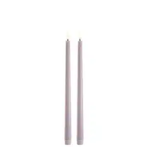 LED slim taper candle, Light lavender, Smooth - 2,3x32 cm
