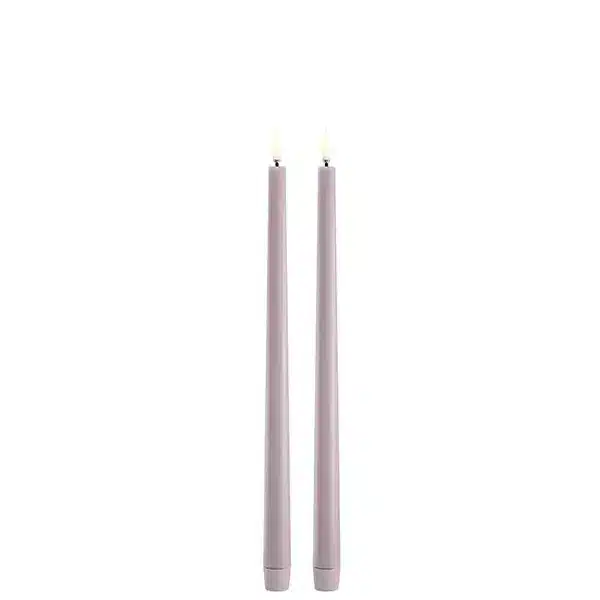 LED slim taper candle, Light lavender, Smooth - 2,3x32 cm