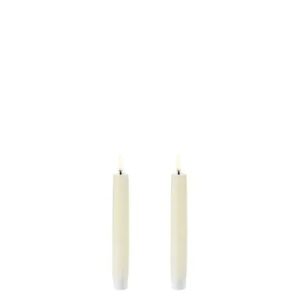 LED taper candle 2,3x15 cm, Smooth, 2-pack Ivory