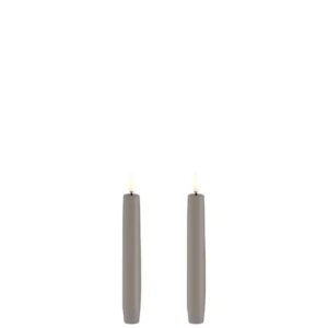 LED taper candle 2,3x15 cm, Smooth, 2-pack Sandstone