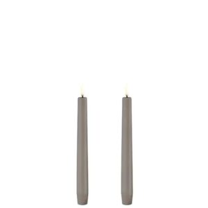 LED taper candle 2,3x20 cm, Smooth, 2-pack Sandstone