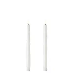 LED taper candle 2,3x25, Smooth, 2-pack Nordic White