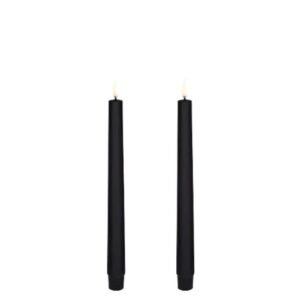 LED taper candle 2,3x25, Smooth, 2-pack Plain Black