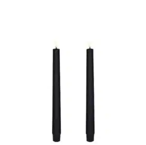 LED taper candle 2,3x25, Smooth, 2-pack Plain Black