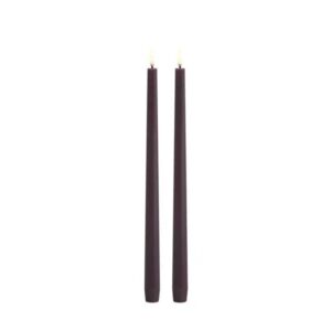 LED taper candle 2,3x32,, Smooth, 2-pack Plum