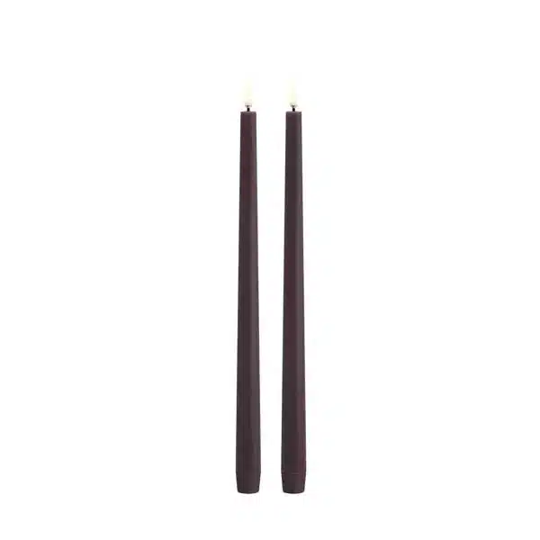 LED taper candle 2,3x32,, Smooth, 2-pack Plum