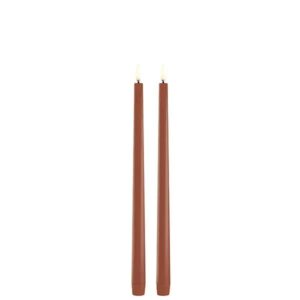 LED taper candle 2,3x32,, Smooth, 2-pack Terracotta