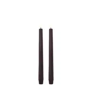 LED taper candle, Dusty mulberry, Smooth, 2-pack, 2,3x25 cm