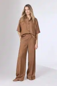 Lior pants wide lyocell - Tabacco