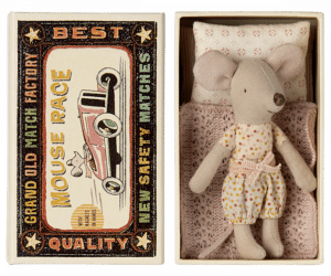 Little sister mouse in matchbox