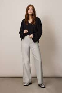 Liv Pants seersucker - Ecru/Black