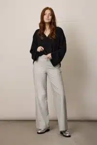 Liv Pants seersucker - Ecru/Black