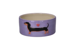 Love Pets Bowl S Dachshund Purple