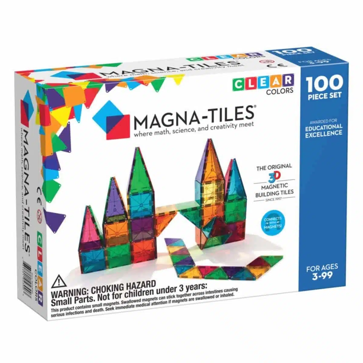 MAGNA-TILES - Clear Colors - 100 stuks