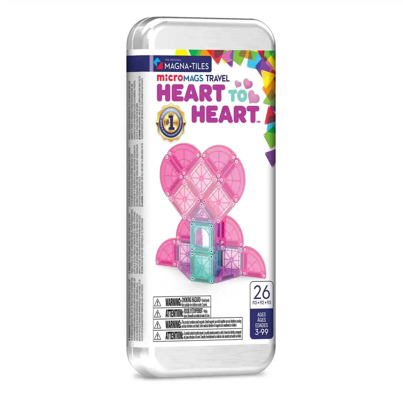 MAGNA-TILES -Micro MAGS Travel Set - Heart to Heart - 26 pieces