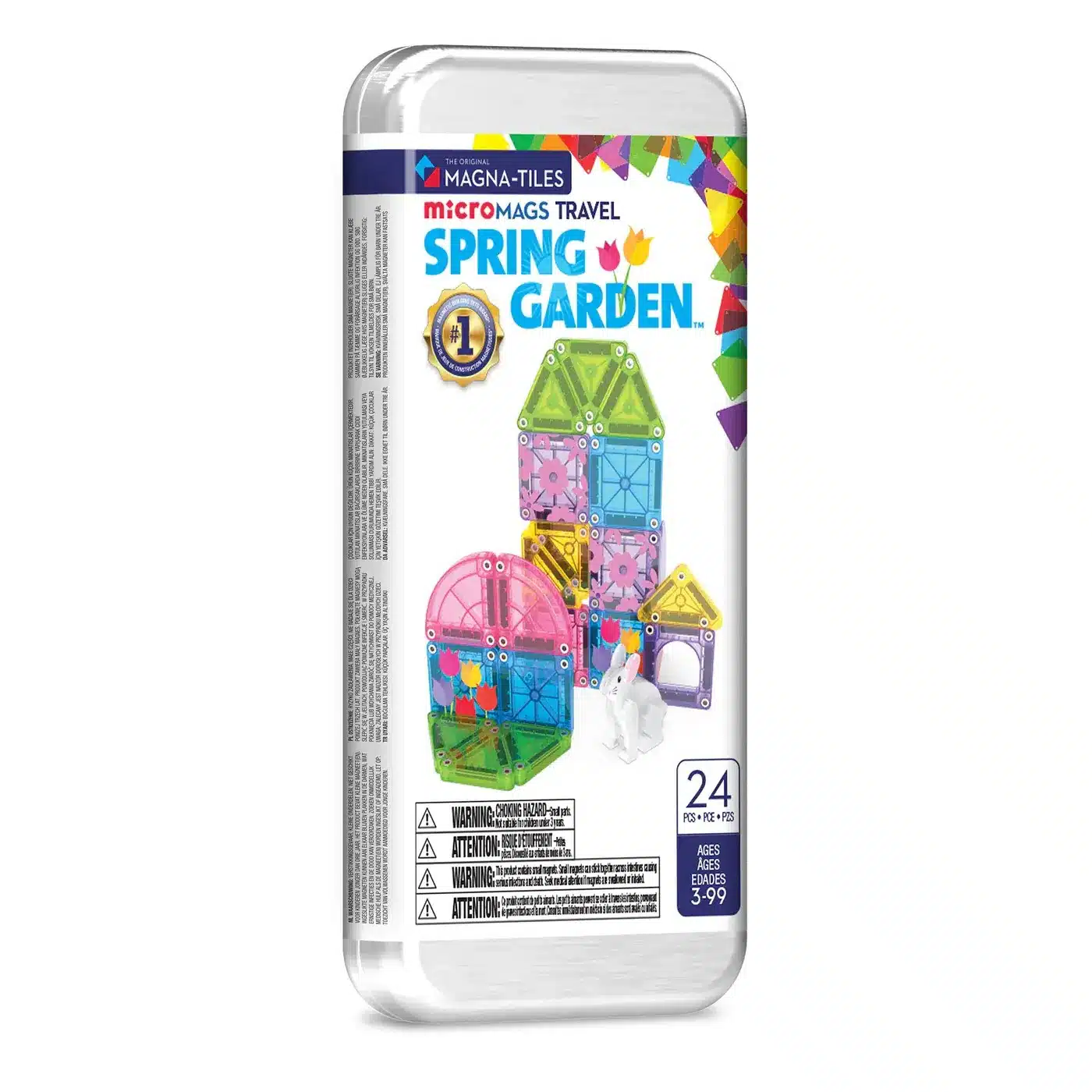 MAGNA-TILES - Micro MAGS Travel Set - Spring Garden - 24 pieces