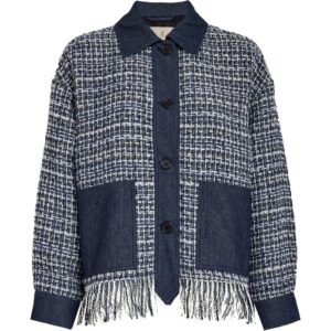 Marlow Fringe Jacket – Fog Sand Jacquard