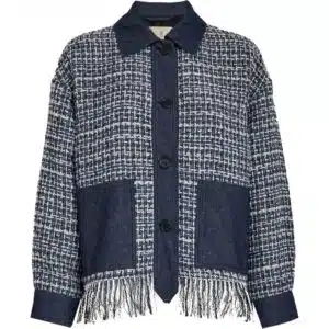 Marlow Fringe Jacket – Fog Sand Jacquard