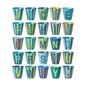 Melamine Alphabet - Stripes - Blue A