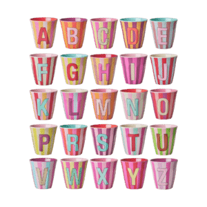 Melamine Alphabet - Stripes - Pink B