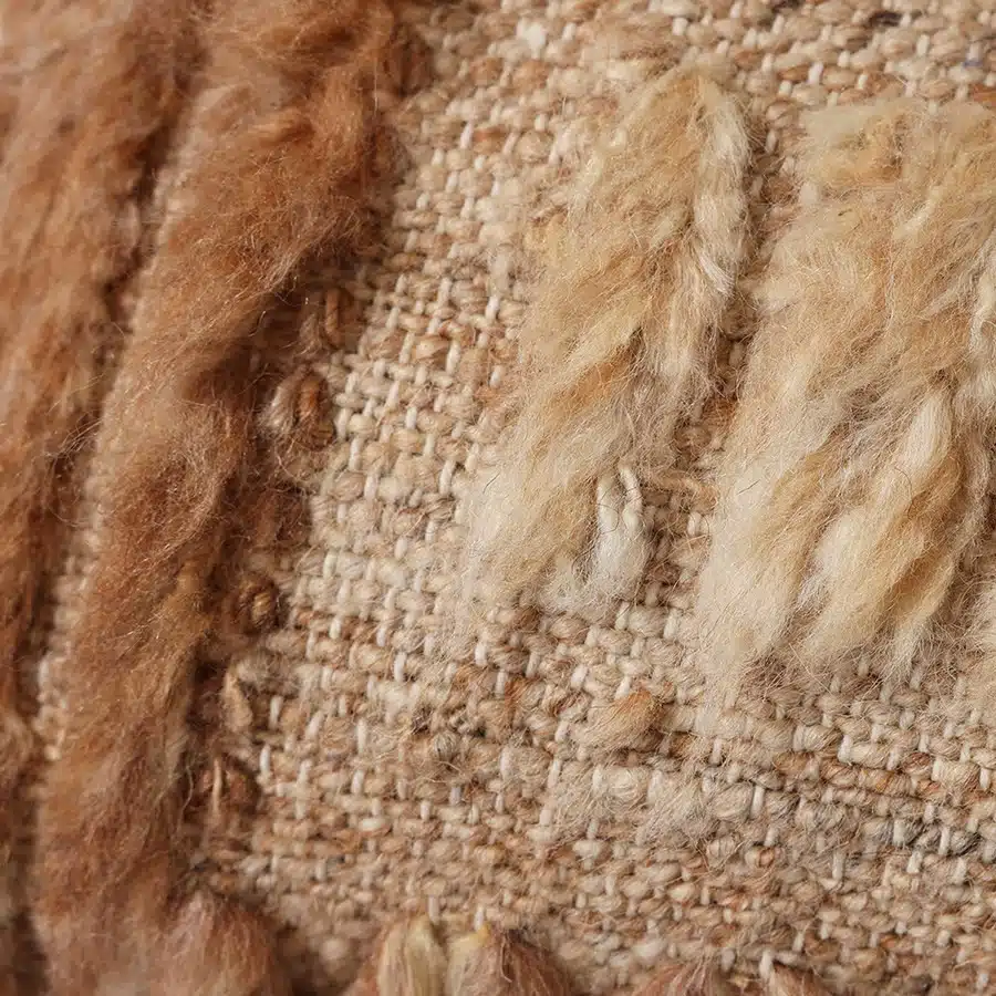 Natural furry cushion